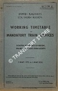 Working Timetable of Mandatory Train Services (Passenger and Parcels) - Section J - South Western Division Main Lines and Branches - 5 May 1975 to 2 May 1976 by British Railways Southern Region